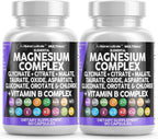 Clean Nutraceuticals Magnesium Complex with Magnesium Glycinate Citrate Malate Oxide Taurate Aspartate Orotate & Mag Chloride, Zinc Copper Manganese (90 Count (Pack of 2))
