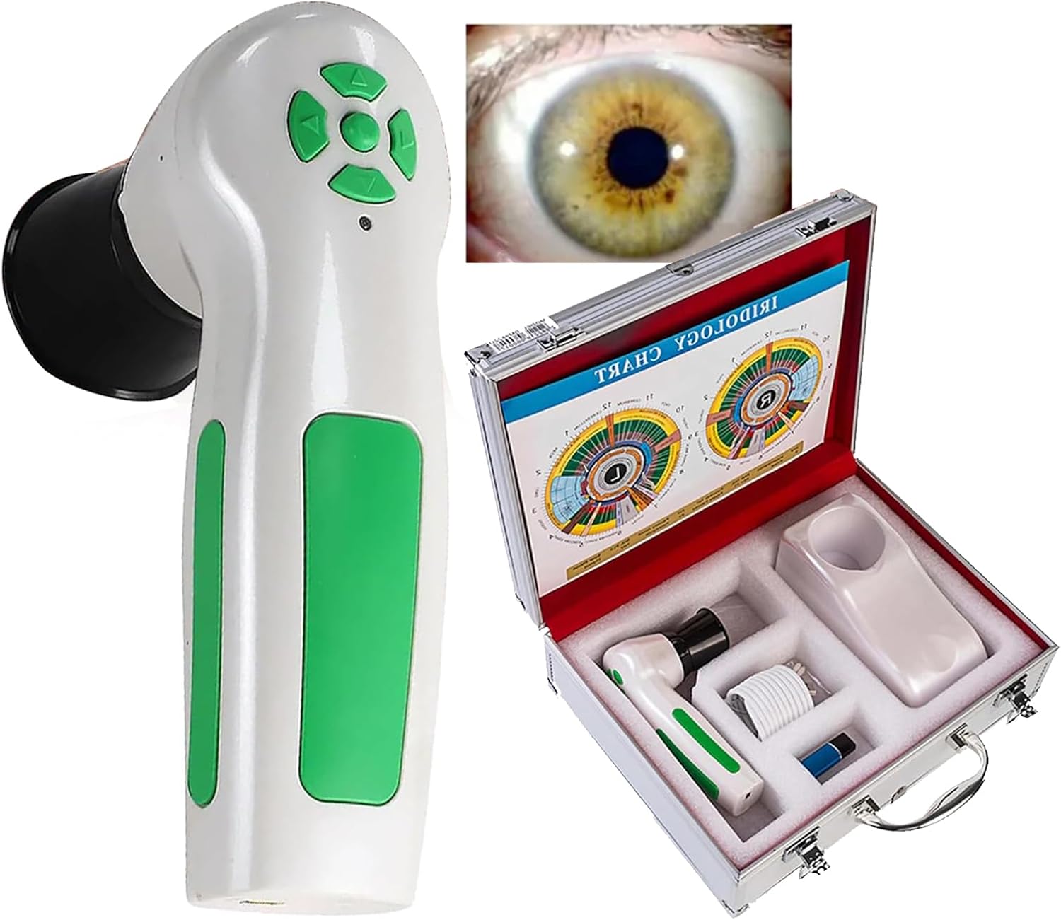 2.0 MP USB Portable Iridology Camera, Iris Analyzer with 12MP HD 30X Iris Lens and Driver-Free Analysis Software for Health Center, Spa