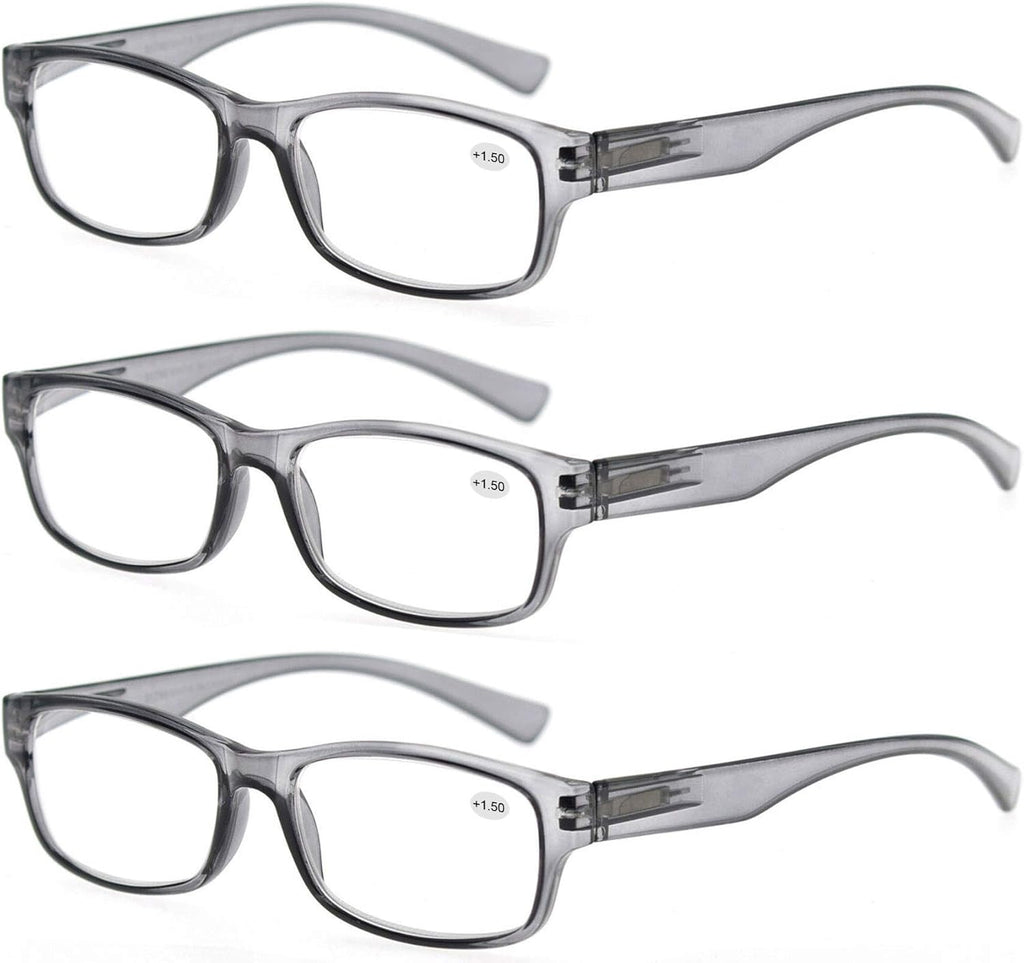 MODFANS Set of Reading Glasses 1.25 for Men Women Readers with Comfortable Spring Hinge Stylish Look with Pouch