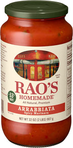 Rao's Homemade Arrabbiata Sauce, 32 oz, Tomato Sauce, All Purpose, Keto Friendly Pasta Sauce, Premium Quality Tomatoes from Italy & Crushed Red Pepper