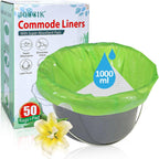 Commode Liners for Bedside Commode with Super Absorbent Pad 50 Pack Disposable Bags Universal Fit All Standard Toilet Chair Bucket