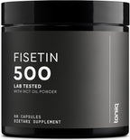 Toniiq Ultra High Purity Fisetin 500mg - 98%+ Higly Purified & Bioavailable Fisetin Supplement with MCT Oil for Absorption - Third-Party Tested Senolytic Supplements for Aging Support - 60 Capsules