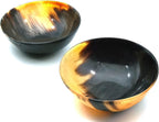 Set of 2Horn Bowl Viking Norse Medieval Reenactment| HORN BOWL | Hand Crafted for SERVING & SHAVING BOWLS gift for mother, father Husband christmas gift–(5" Diam. x 2" Deep) (2)