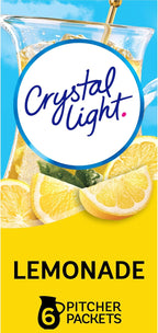 Crystal Light Lemonade Naturally Flavored with other natural flavor Powdered Drink Mix, 72 ct Pitcher Packets, 12 Canisters of 6 Pitcher Packets