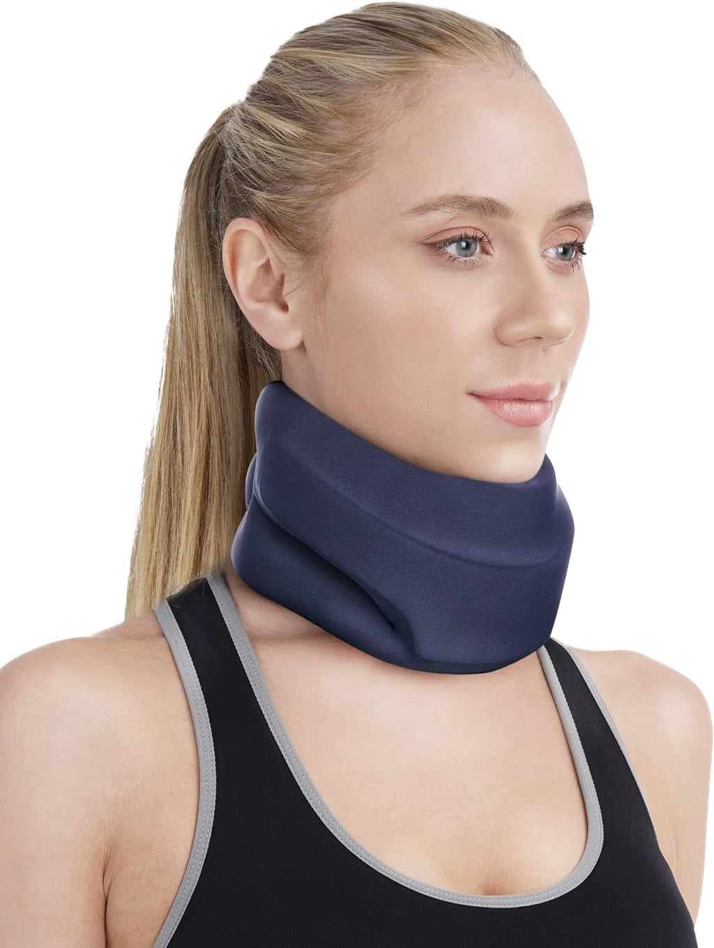 Neck Brace for Sleeping - Cervical Collar Relief Neck Pain and Neck Support Soft Foam Wraps Keep Vertebrae Stable for Relief of Cervical Spine Pressure for Women & Men Blue Small Size