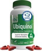 Health Thru Nutrition Ubiquinol 300mg 120 Softgels as Kaneka QH Reduced CoQ-10 | Stabilized - 3rd Party Tested | Enhanced Bioavailability | Cardiovascular & Mitochondria Function Support | Non-GMO