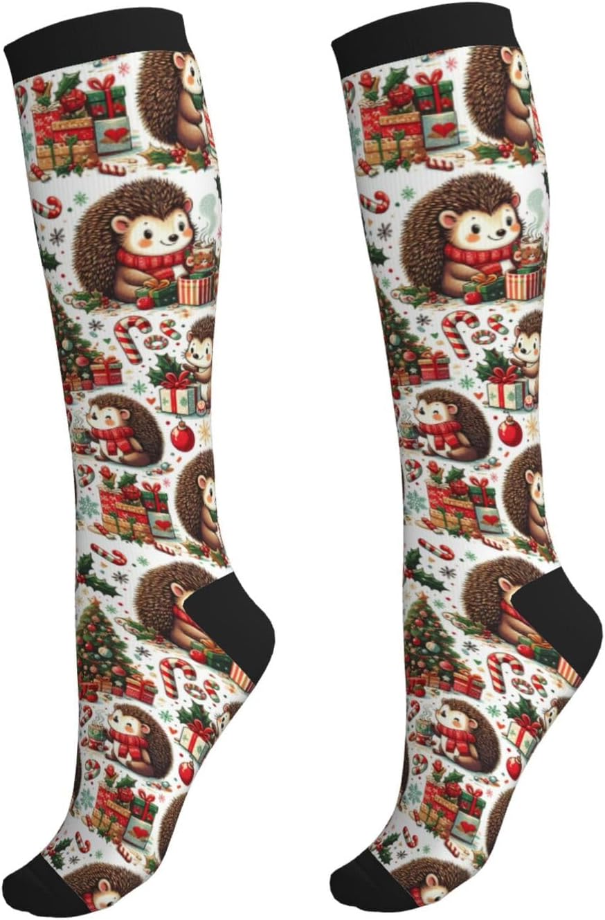 Compression Socks For Women & Men Circulation 15-20 Mmhg Knee High Nursing Travel Running Athletic Flight