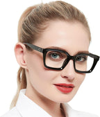 OCCI CHIARI Bifocal Reading Glasses 1.50 Womens Trendy Blue Light Blocking Oversized Readers 1.0 1.5 2.0 2.5 3.0 3.5（Black,1.50）