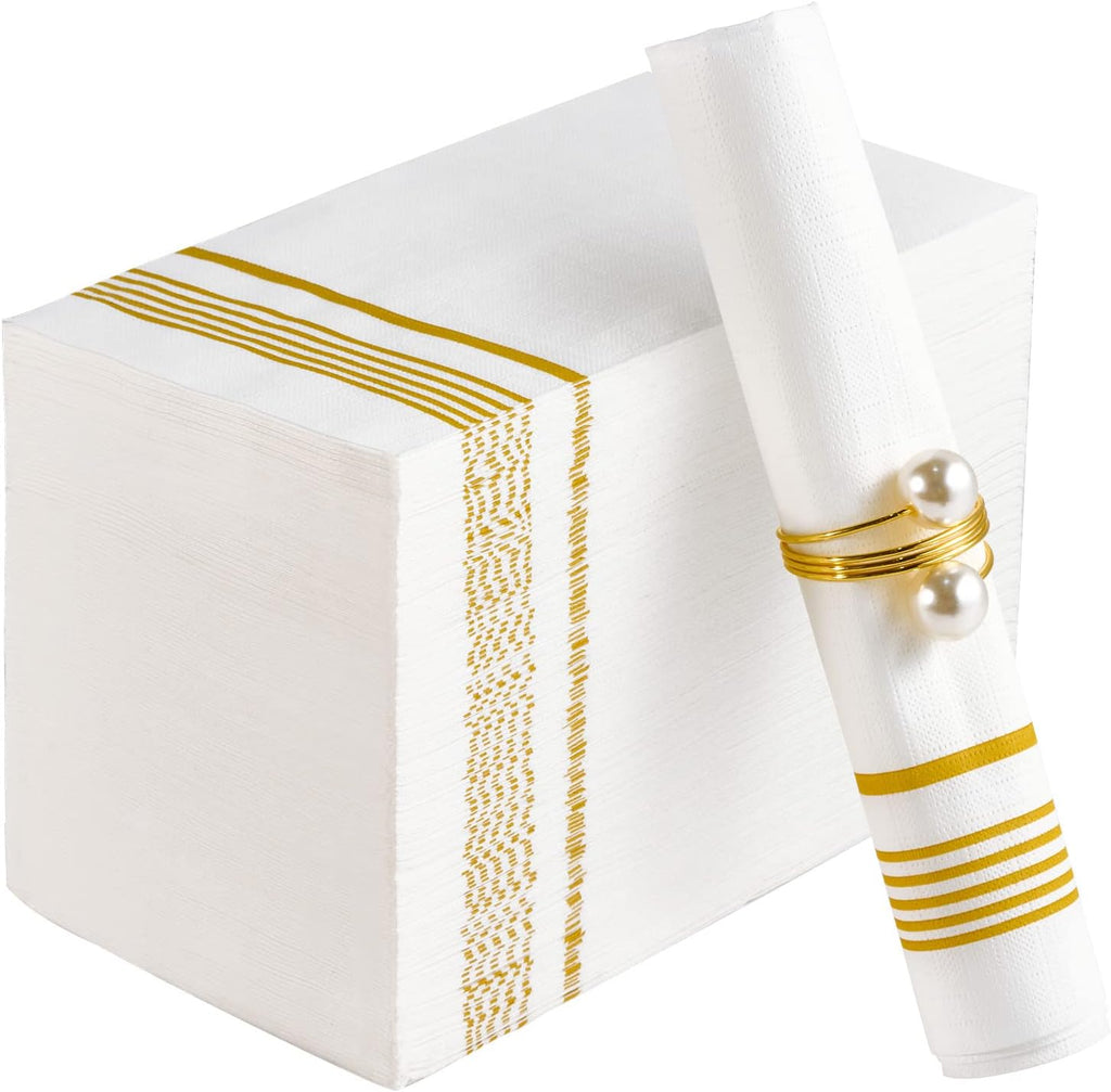 100 Pack Paper Napkins Guest Towels Disposable Premium Quality 3-ply Dinner Napkins Disposable Soft, Absorbent, Party Napkins Wedding Napkins for Kitchen, Parties, Dinners or Events