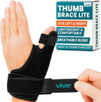 Vive Thumb Brace & Wrist Brace - Carpal Tunnel Wrist Brace for Men and Women, Thumb Spica Splint Fits Right & Left Hand, Arthritis Pain Relief, De Quervains Tenosynovitis, Tendonitis, Neoprene (Black)
