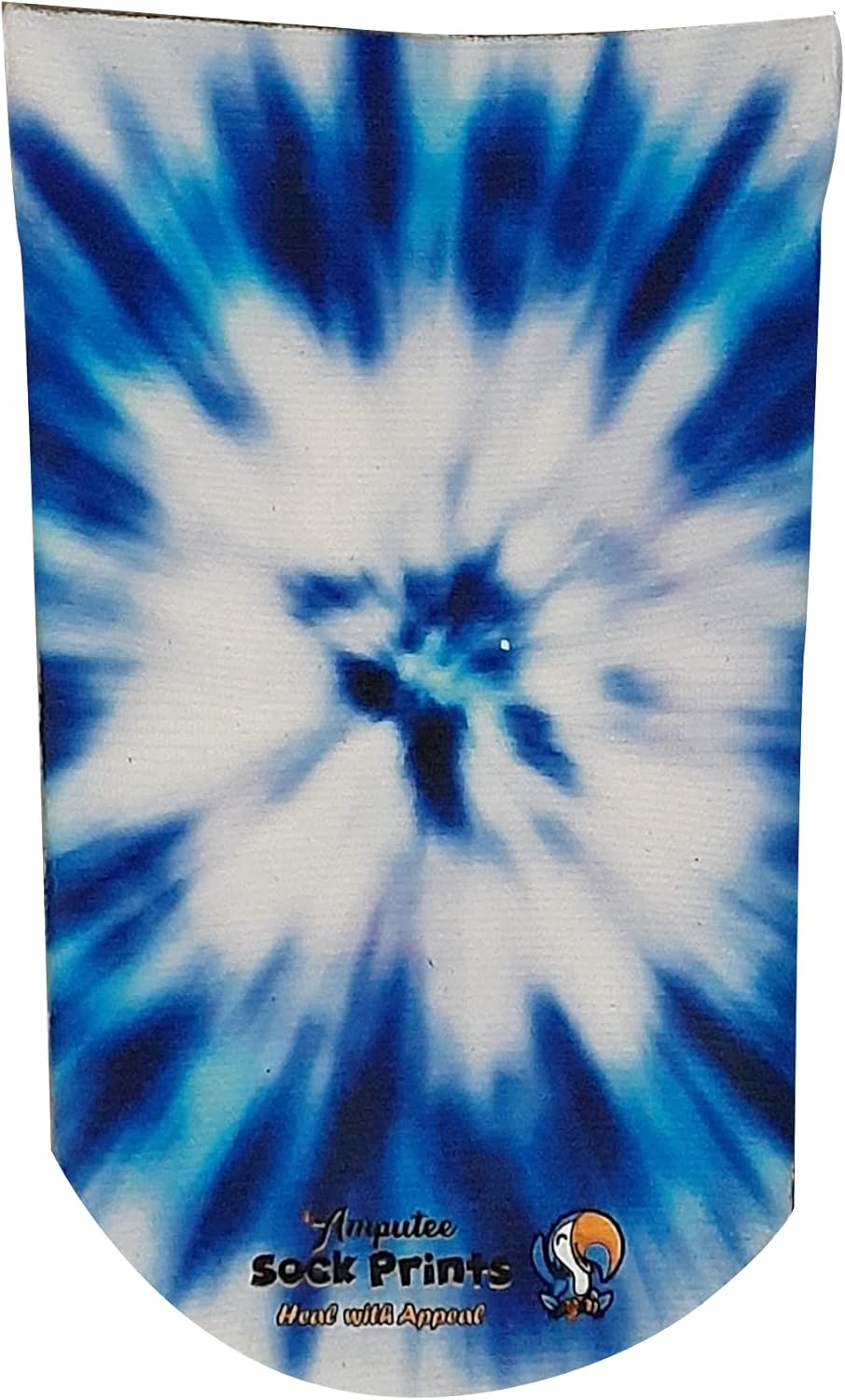 Amputee Sock "Tie Die Light n Dark Blue V1 sock" 3PLY Residual V1" Wound Over Shrinker