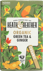 HEATH & HEATHER Organic Green Tea & Ginger 20ct, 20 CT