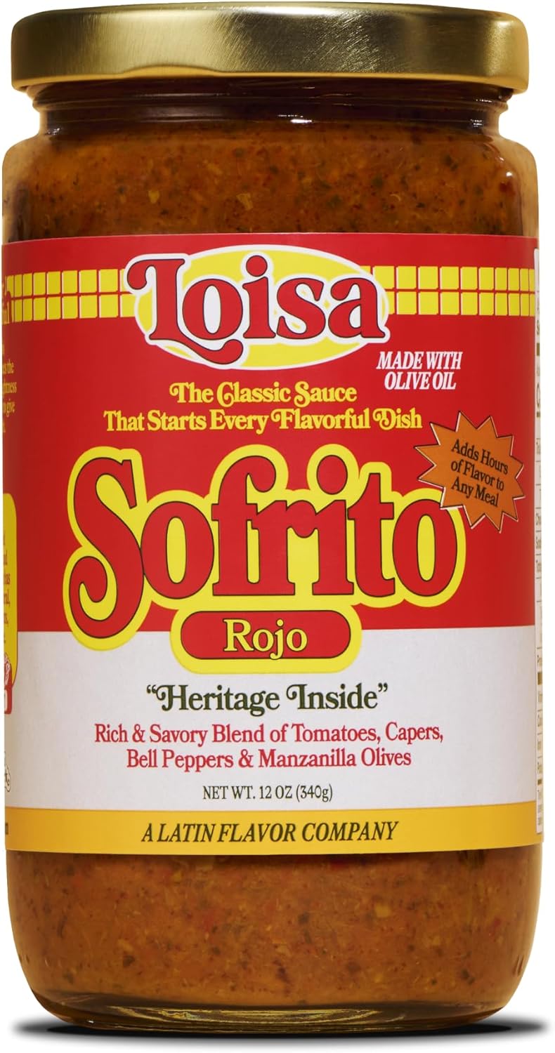 Loisa Sofrito Rojo Cooking Sauce, Non-GMO, No-MSG, No Preservatives, No Artificial Coloring, No Artificial Flavors, Vegan, Pure Latin Flavor, 12 oz, Pack of 1