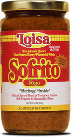 Loisa Sofrito Rojo Cooking Sauce, Non-GMO, No-MSG, No Preservatives, No Artificial Coloring, No Artificial Flavors, Vegan, Pure Latin Flavor, 12 oz, Pack of 1