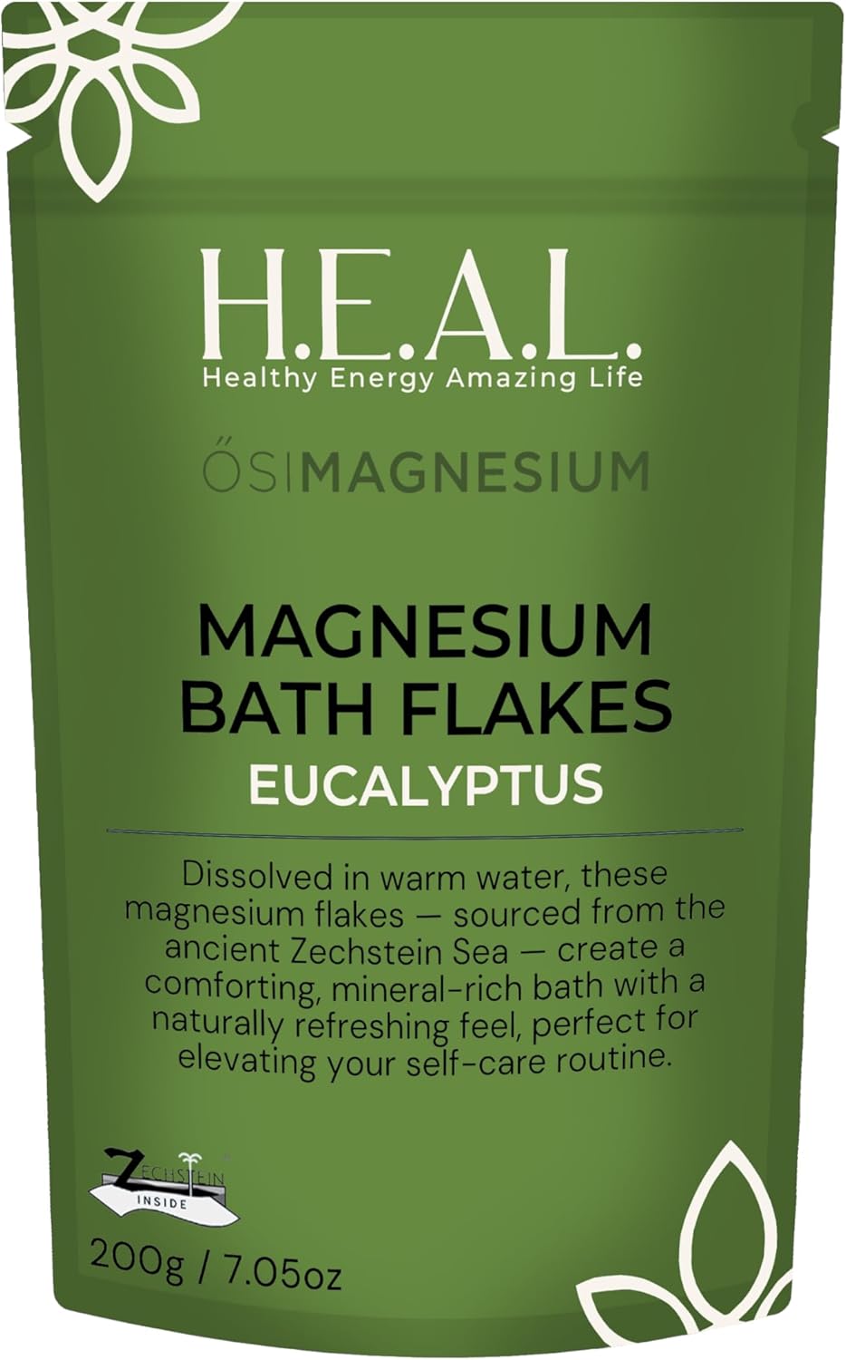 Bath Flakes with Eucalyptus Essential Oil- 7oz for Respiratory Wellness & Relaxation