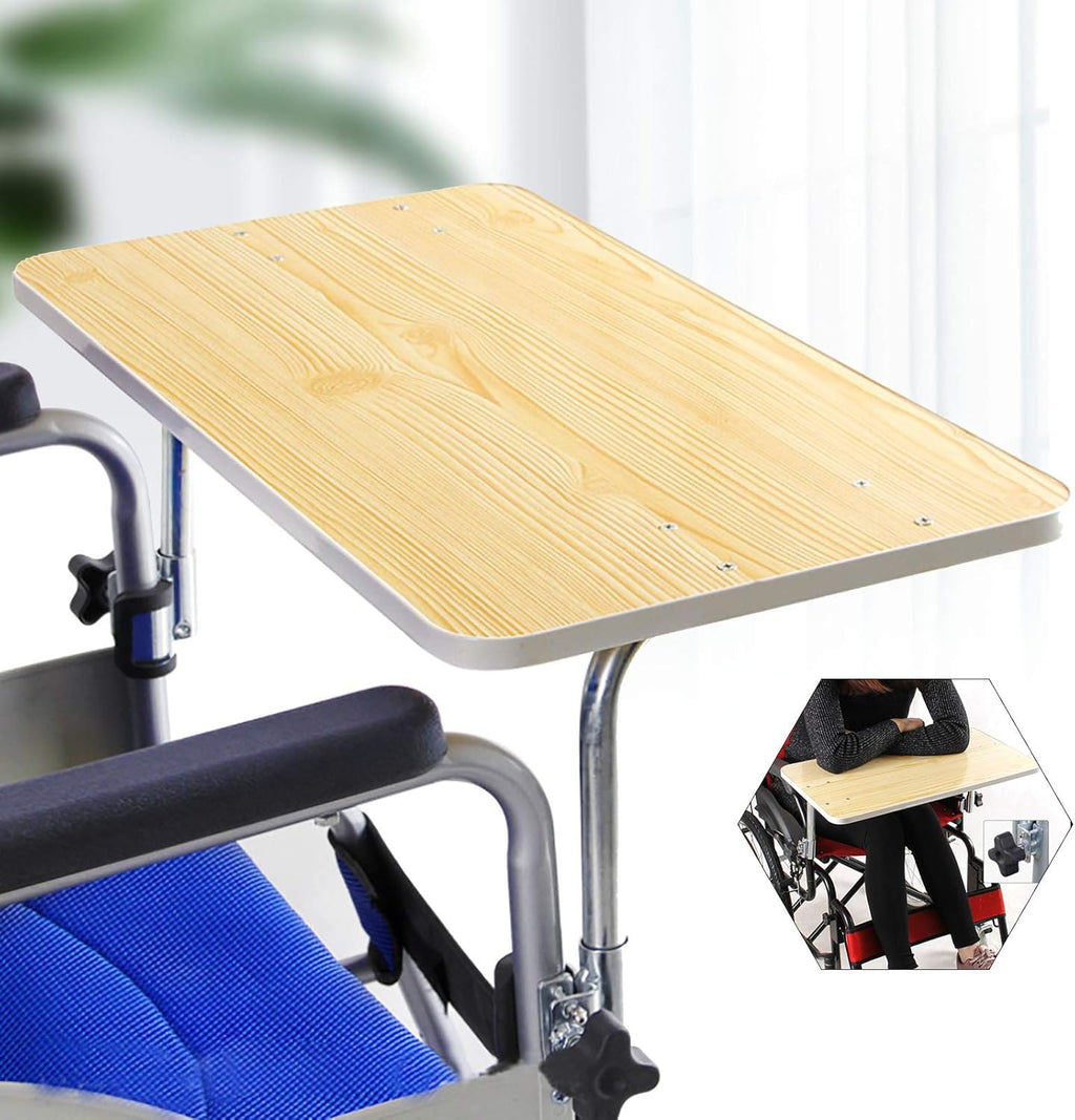 Removable Wood Wheelchair Tray, 22.4 in Detachable Wooden Wheelchair Table Accessory Attachment Eating, Reading, Writing Wheelchair Accessories fit Adult Wheelchair Tray
