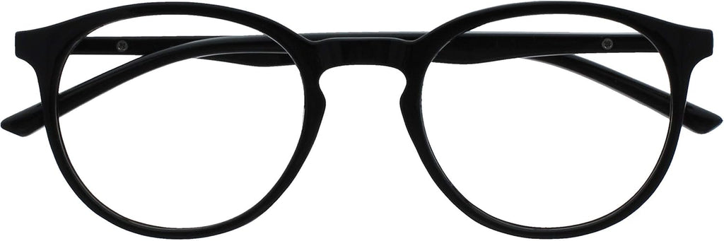 OPULIZE MET Blue Light Blocking Reading Glasses for Women Men, Slim Round Frame with Scratch Resistant and Spring Hinges, Computer Glasses with Anti-Reflective, Black +2 (Pack of 1)