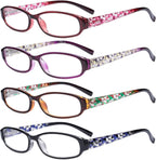 Eyekepper 4 Pack Print Women's Reading Glasses - Ladies Fashion Small Readers for Women Reading +2.50
