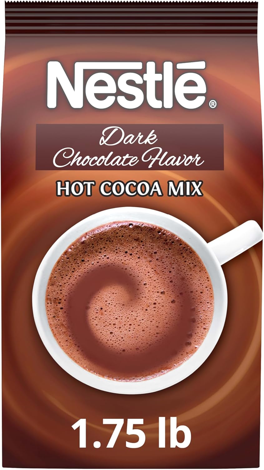 Nestle Hot Chocolate Mix, Dark Chocolate Flavor Hot Cocoa, Bulk Whipped Cocoa, 1.75 lb Bag