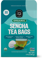 FGO Organic Japanese Sencha Green Tea, 20 Count, Eco-Conscious Tea Bags, Resealable Bag, Packaging May Vary (Pack of 1)