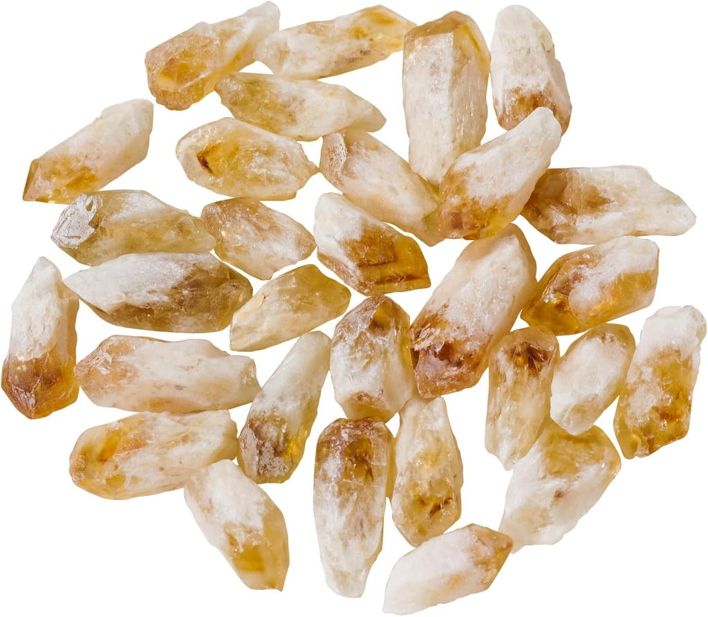 Apengshi 1/2 lb(230g) Natural Citrine Crystal Points Irregular Rough Crystal Stone Raw Crystal Gemstones Bulk Chakra Stones Meditation Reiki Collect Handmade DIY