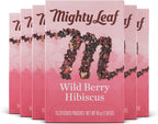Mighty Leaf Wild Berry Hibiscus Herbal Tea Bags, Caffeine-Free, Elderberry, Blueberry, and Strawberry Flavors, 90 Count (6 Boxes of 15 Bags)