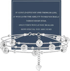 QianSiLi 925 Sterling Silver Charm Bracelet for Women Adjustable Beaded Layered Bracelets Silver Jewelry Gift for Women Teen