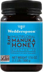 Wedderspoon Raw Premium Manuka Honey, KFactor 12, 17.6 Oz, Unpasteurized, Genuine New Zealand Honey, Non-GMO Superfood, Traceable From Our Hives To Your Home