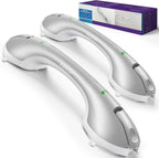 KEKOY 17.5 Inch Suction Grab Bars for Bathtubs & Showers with Indicator 2 Pack- Heavy Duty Safety Shower Handle for Seniors and Elderly, Handicap Bars for Bathroom, No Drilling, Silver