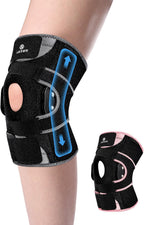 ABYON Hinged Knee Brace for Men & Women - Maximum Support with Metal Side Stabilizers, Adjustable 360° Wraparound Strap for Meniscus Tear, ACL/MCL Pain, Arthritis & Post-Surgery Recovery - Please Check How To Size Video