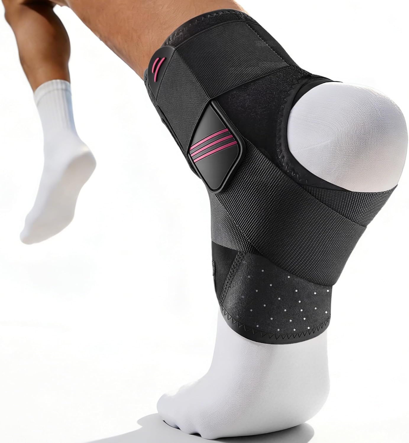 1.5mm Ultra Thin Ankle Brace for Women Men, Lightweight Breathable & Adjustable Figure-8 Support for Flexible Stability, Fits in ALL Types of Shoes for Sports, Work & Daily Relief, L