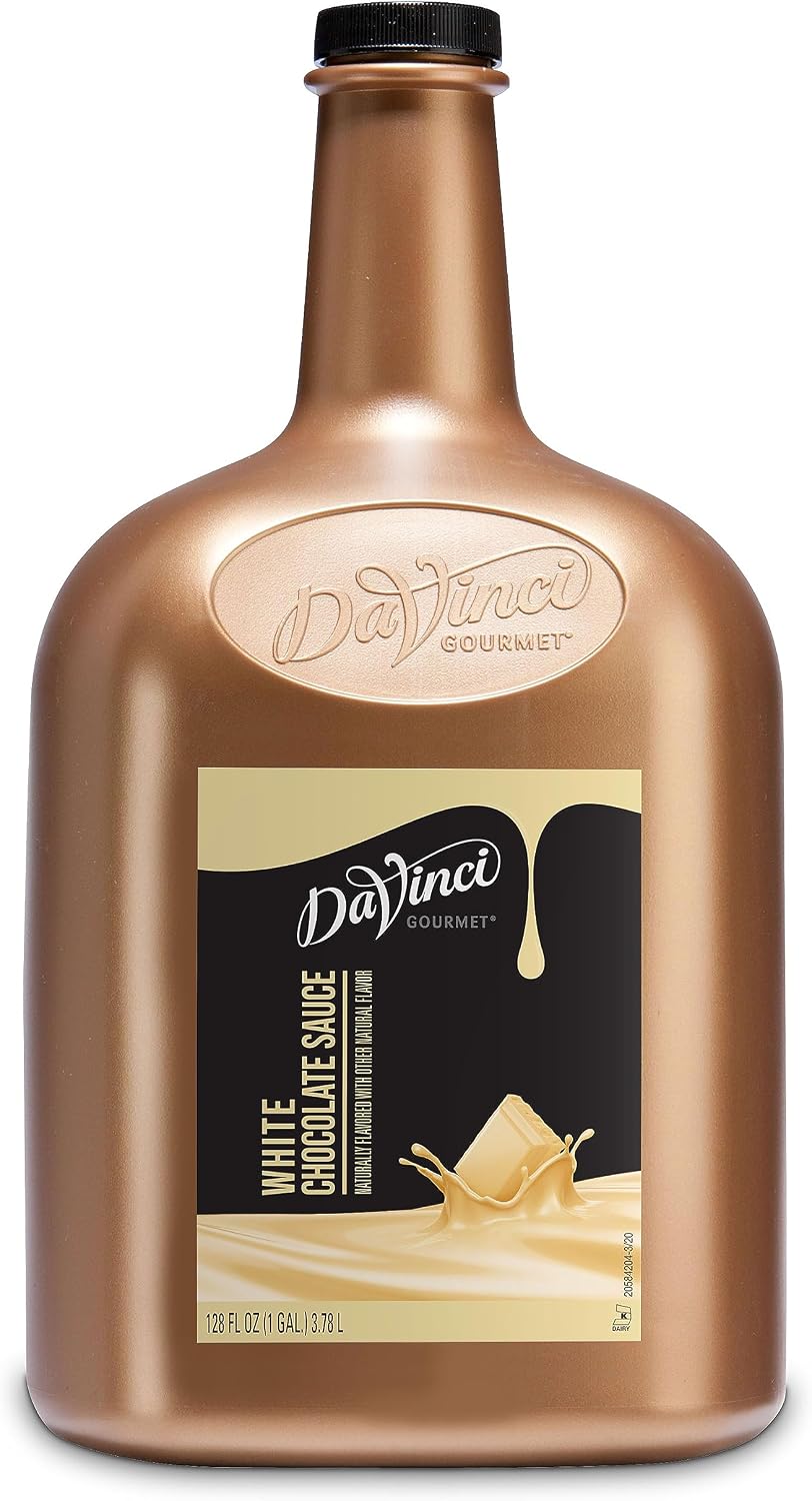DaVinci Gourmet White Chocolate Sauce, 128 Fluid Ounces (Pack of 1)