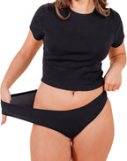 Pixie Organic Cotton Gusset Period Underwear - Best Leakproof Panties with BloatFit™ Technology Ultra Soft Black