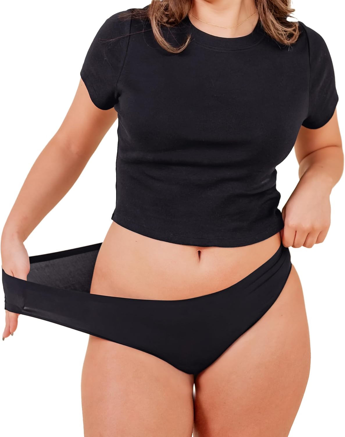 Pixie Organic Cotton Gusset Period Underwear - Best Leakproof Panties with BloatFit™ Technology Ultra Soft Black