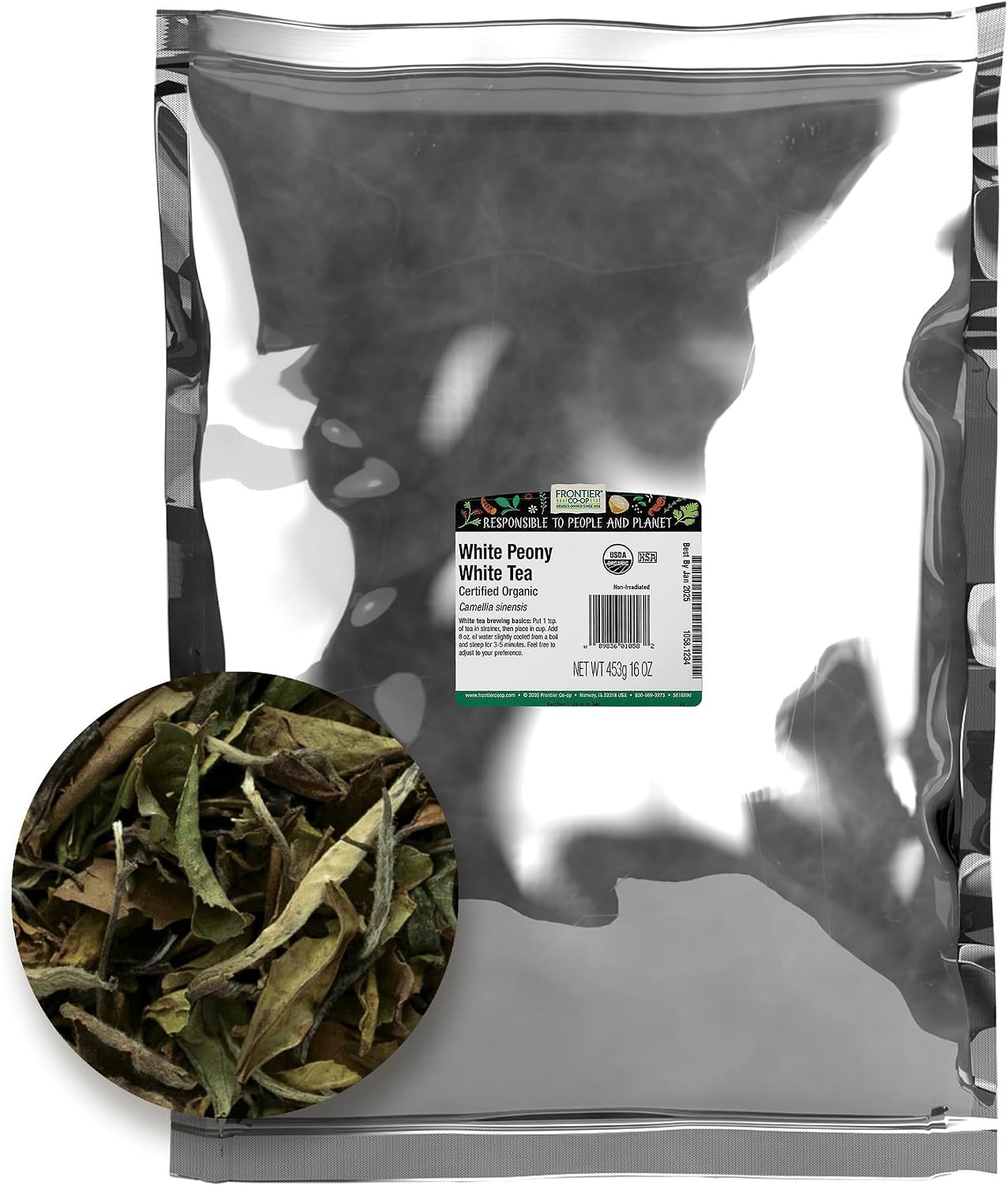 Frontier Co-op Organic White Peony Herbal Tea 1lb