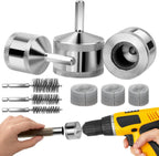 1/2" 3/4" 1" Metal Copper Pipe Cleaner Set - with Replaceable Blades, Tube Cleaning Brush for Power Drill, Removing Stains and Paint from Copper Pipes and Various Metal Pipes