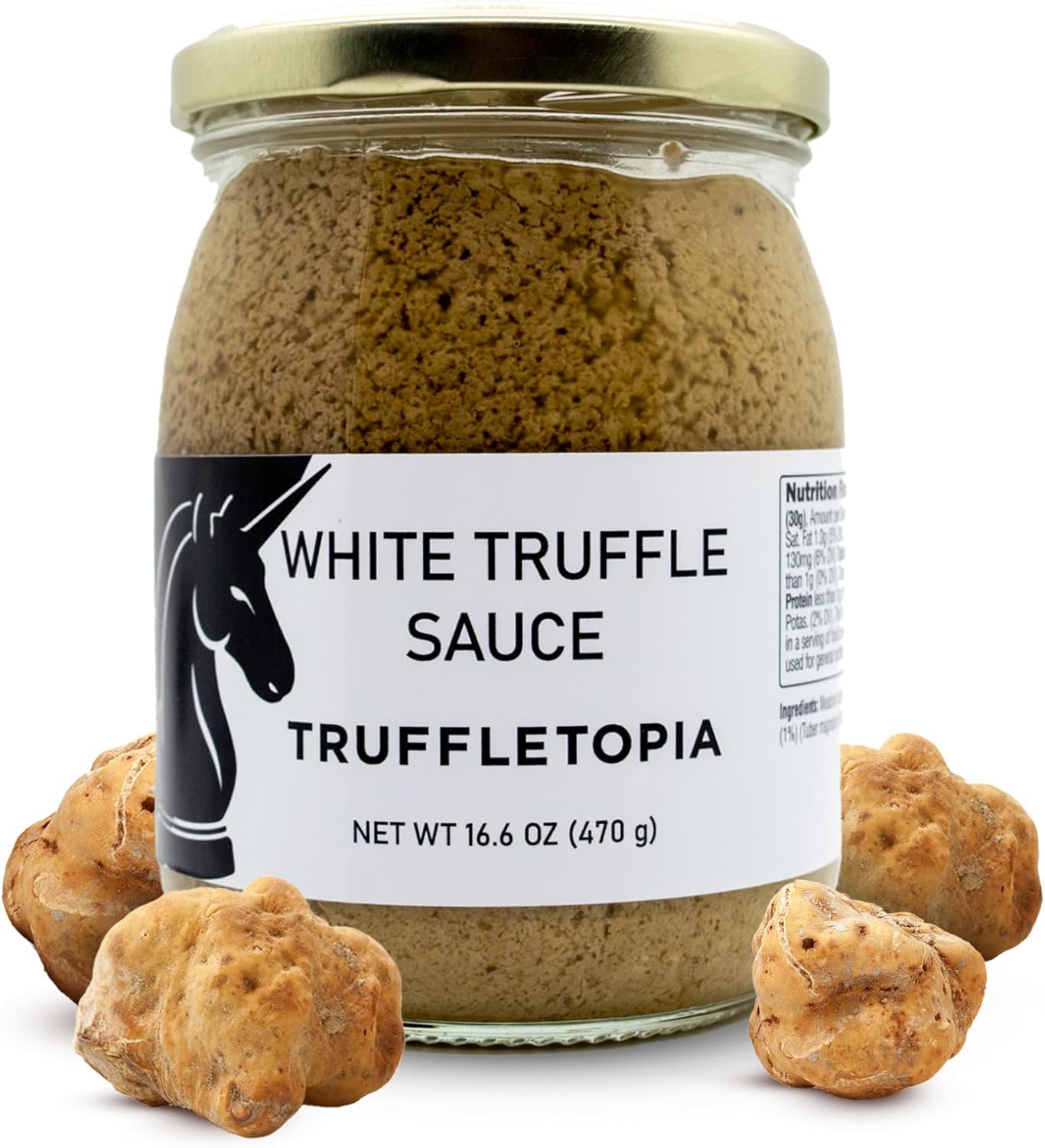 Truffletopia I White Truffle Sauce I Made with Real White Truffles from Italy I Most Versatile Topping or Condiment, for Seasoning, Cooking & Baking I Gluten Free, Non-GMO, No MSG, Cholesterol Free, Sugar Free I 16.6 oz