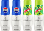 SodaStream Pepsi & MTN Dew Variety Pack, 440ml Pack of 4