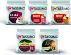 Tassimo Black Coffee Bundle - Costa Americano, Kenco Pure Colombian/Americano Grande, L'Or Classique XL, Jacobs Caffe Crema Classico XL pods - Pack of 5 (80 Servings)