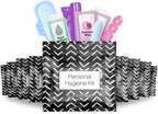 Menstrual Kit All-in-One 10 Pack | Convenience on The Go | Period Kit Pack for Travelling, Tweens & Teenager | Individually Wrapped Feminine Hygiene Product (Black Treads)