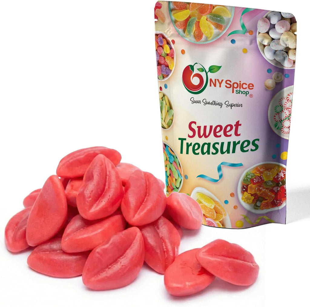 NY Spice Shop Gummy Strawberry Filled Puffy Lips - 3 Pound Soft & Chewy Gummy Candy with Juicy Strawberry Filling - Lips Shaped Treats for Parties, Candy Buffets & Sweet Gifts