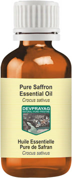 Pure Saffron Essential Oil (Crocus sativus) Steam Distilled 2ml (0.06 oz)