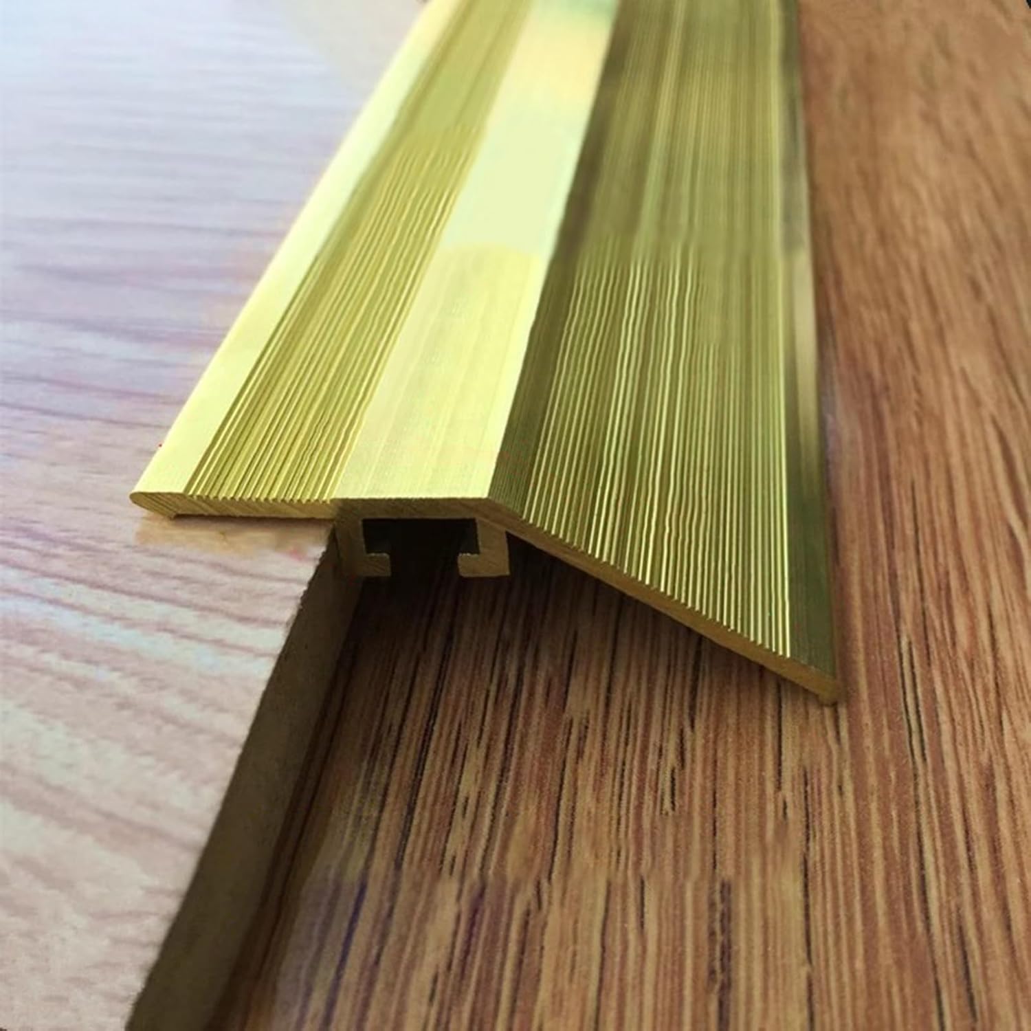CMYUN Brass Non-Slip Transition Strip, Doorway Threshold Ramp for Uneven Floors Within 15 Mm, Flooring Edge Reducer for Tile/Wood/Vinyl/Laminate