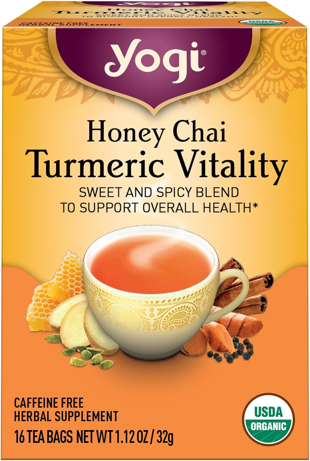 Yogi Tea, Honey Chai Turmeric Vitality, 16 ct
