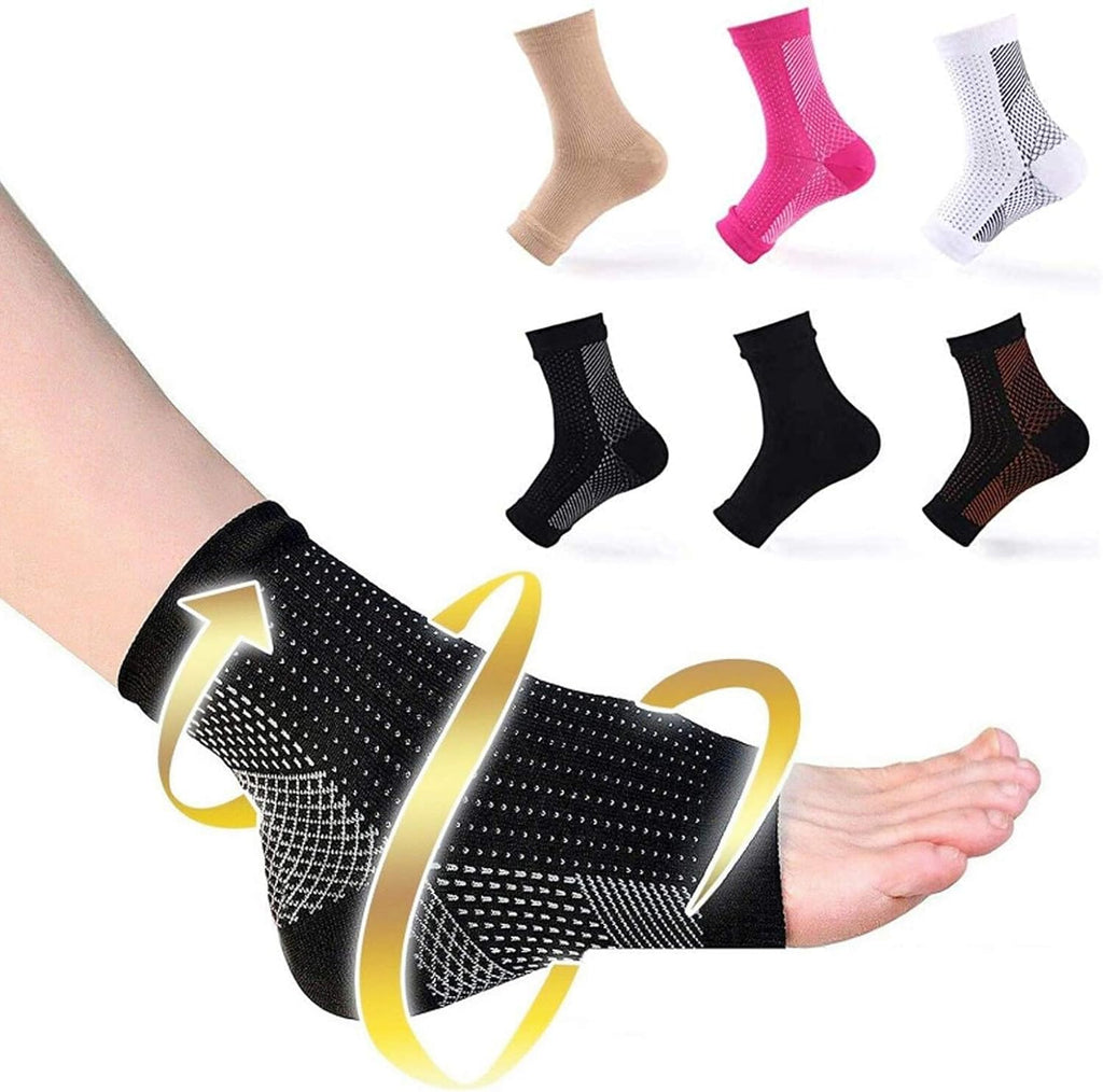 6 Pairs Dr Sock Soothers Socks Anti Fatigue Compression Foot Sleeve Support Brace Sock for Plantar Fasciitis (Set A, S/M)