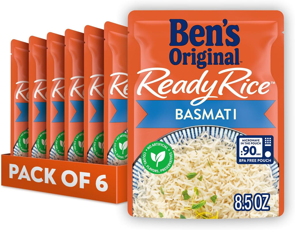 BEN'S ORIGINAL Ready Rice Basmati Rice, Easy Side Dish, 8.5 oz Pouch (Pack of 6)