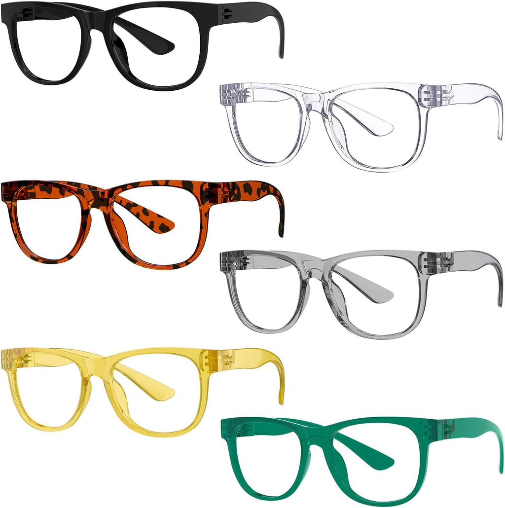 Eyekepper 6 Pack Metalless Reading Glasses with Screwless Spring Hinges Large Frame Readers for Men