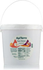 Apiterra - Raw Honey Bulk 8 lbs Bucket Unfiltered Unpasteurized 100% Pure and Natural Wildflower Raw Honey