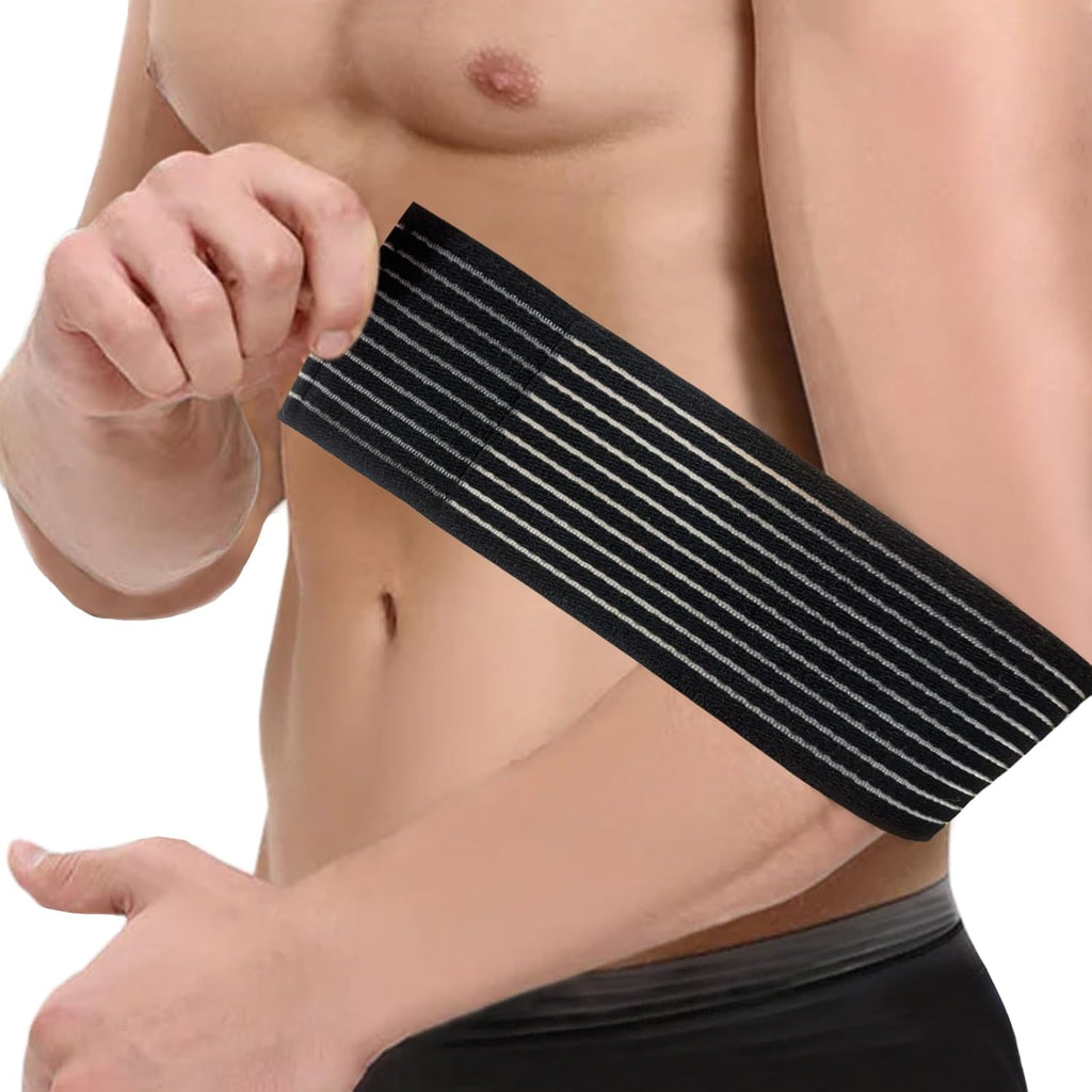 Elbow Compression Bandage for Pain Relief, Elbow Tendonitis Brace Wrap for Tennis, Golf, Badminton, Training, Forearm Brace Support, Arm Band (Black)