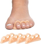 ZenToes Hammer Toe Corrector for Women & Men | Triple Loop Gel Toe Spacers & Separators | Realign Bent, Crooked, Curled, Claw, Hammertoes | Soft Support for Straightening | 4 Pack, Beige